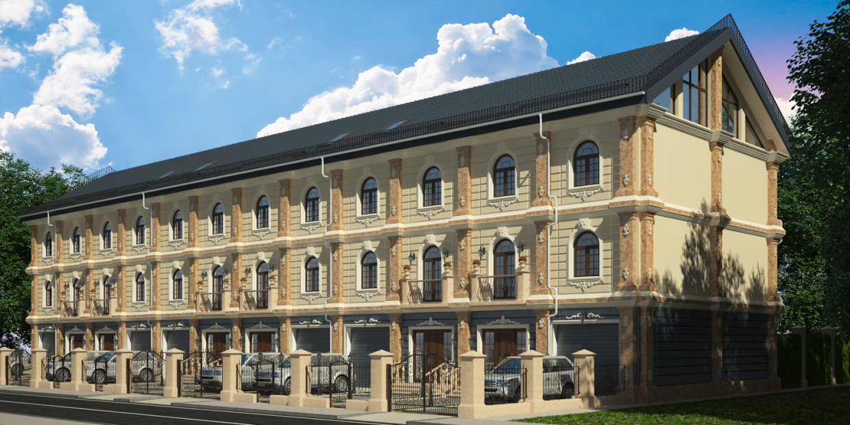 Stadthaus außen in 3d max vray 3.0 Bild