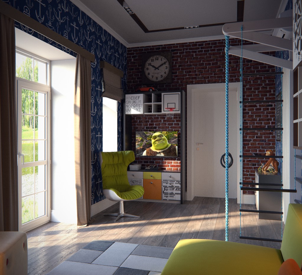 Chambre d’enfant dans 3d max corona render image