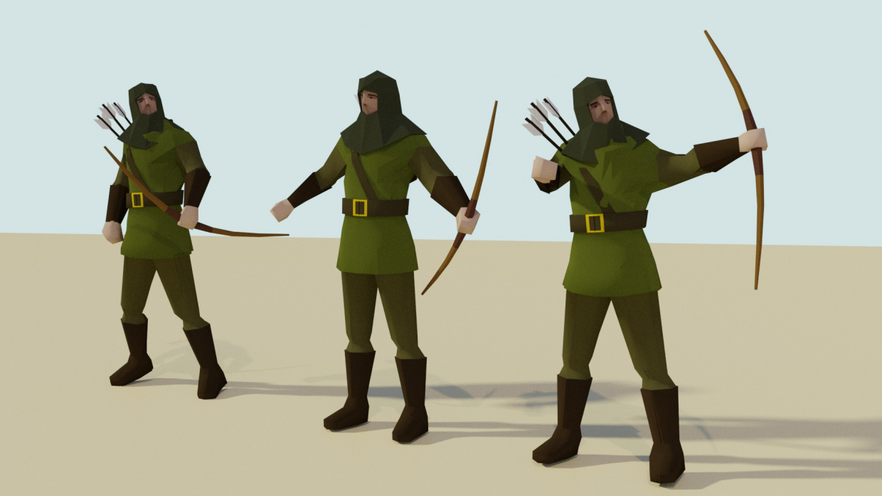 Archer (low-poly) em Blender cycles render imagem