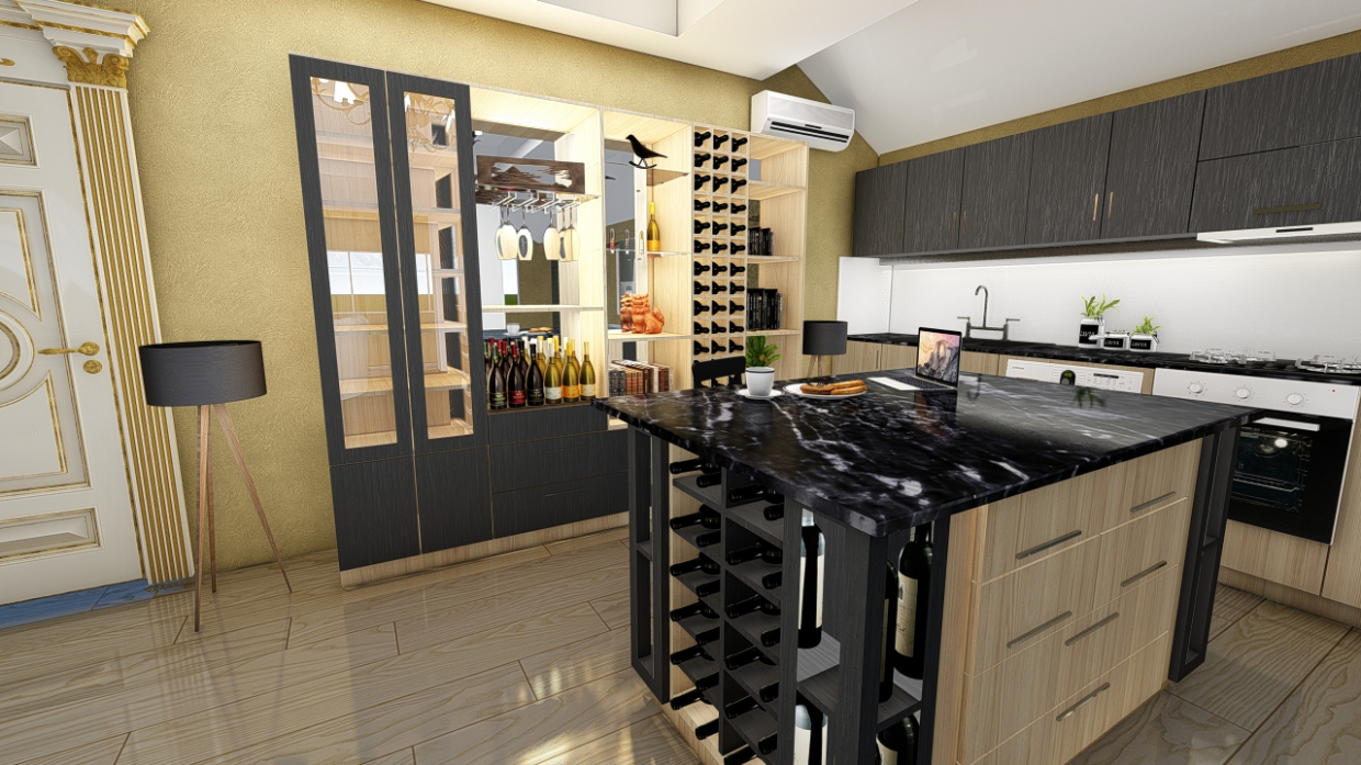 Bar & KItchen em ArchiCAD Thea render imagem