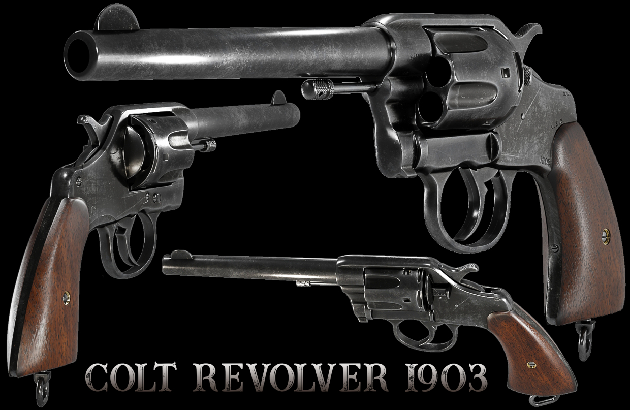 imagen de Colt-Revolver-1903 en 3d max vray 5.0