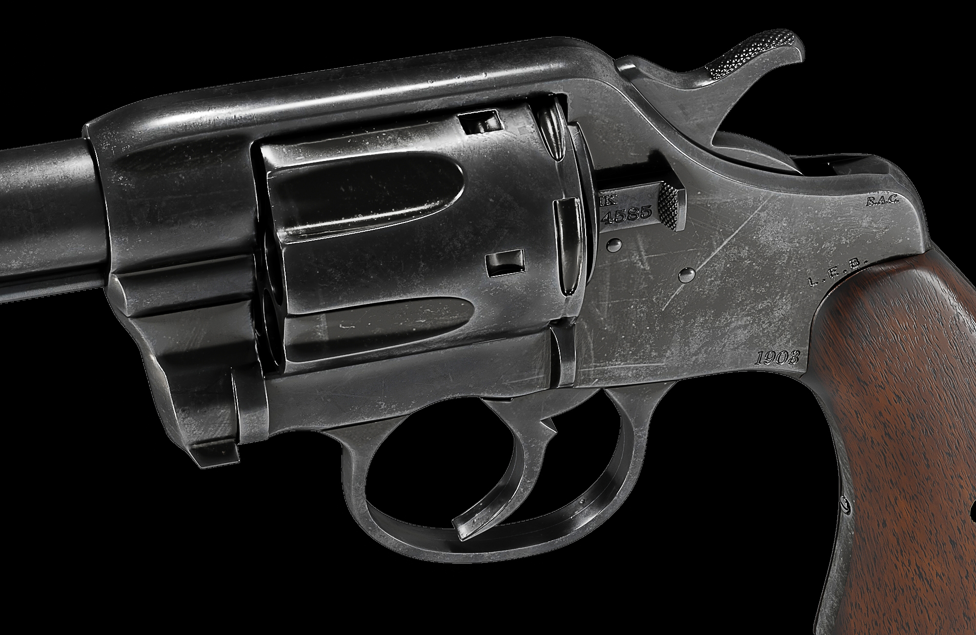 Colt-Tabanca-1903 in 3d max vray 5.0 resim