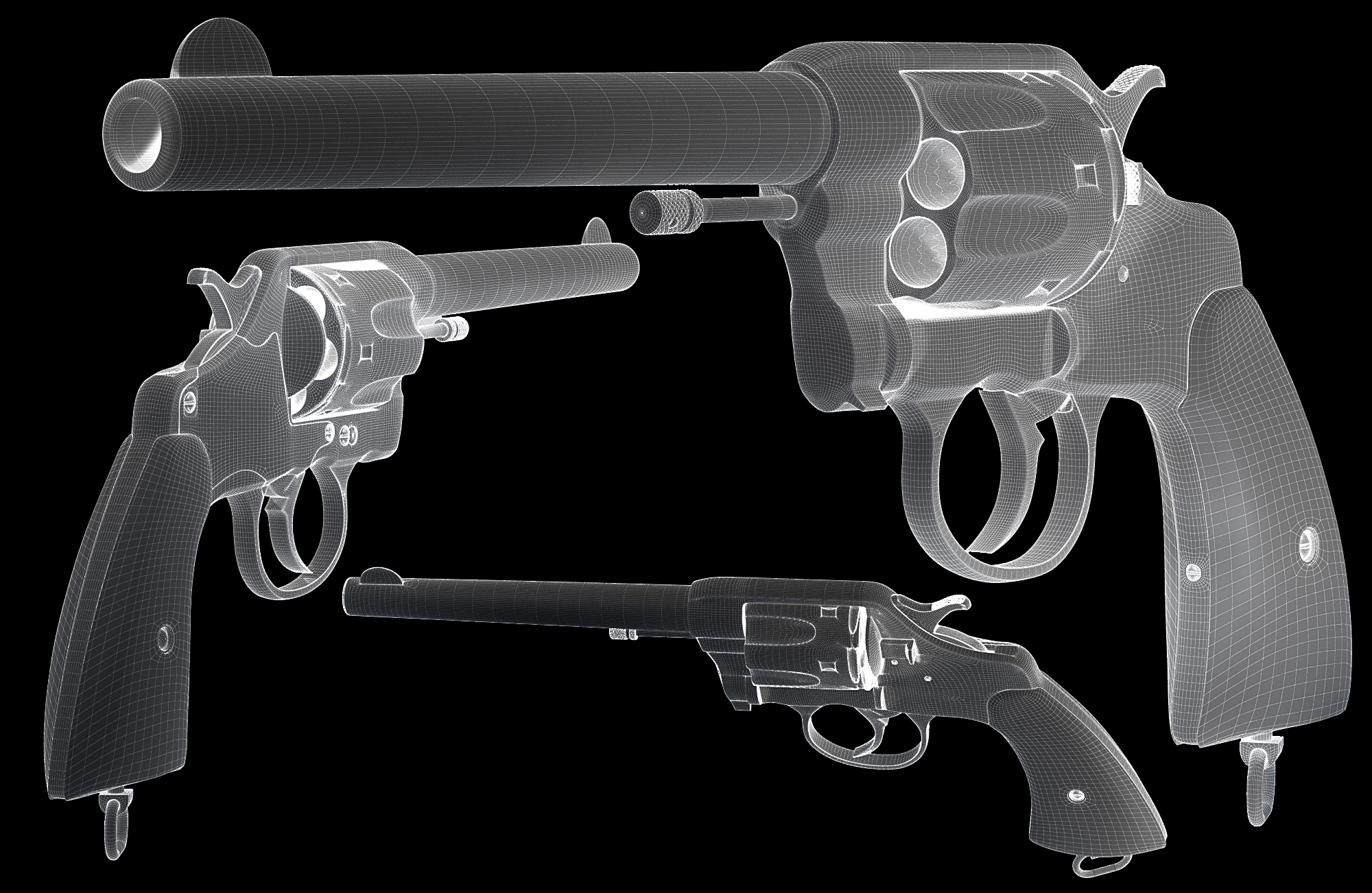 Colt-Tabanca-1903 in 3d max vray 5.0 resim