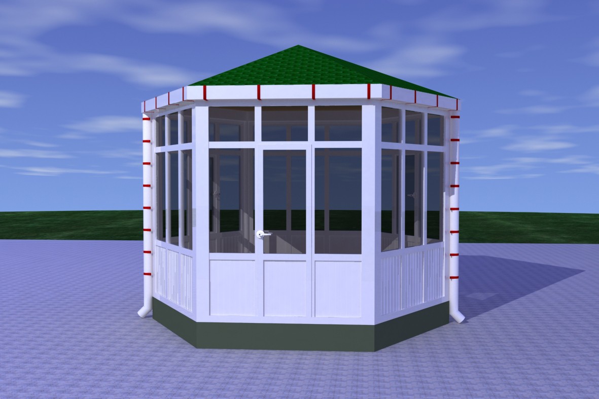 plastic cabin in 3d max mental ray image