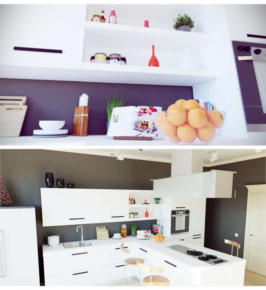 Cuisine dans 3d max corona render image