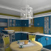 imagen de cocina-comedor en 3d max vray