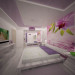 purple bedroom in 3d max vray image