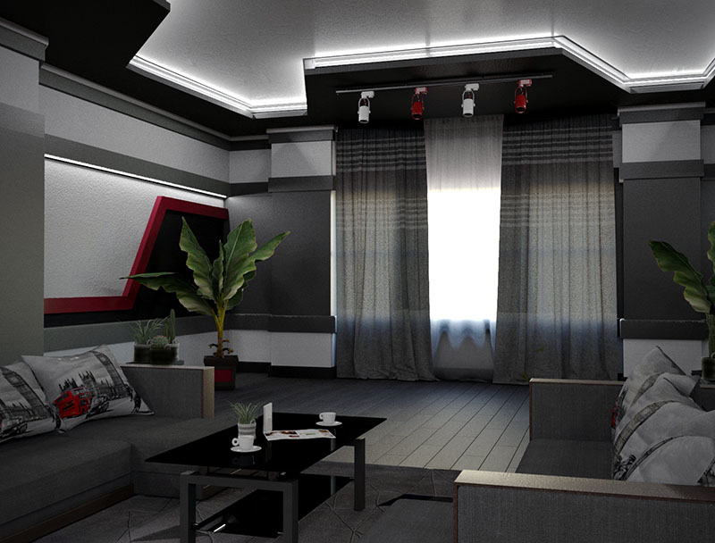 Salon dans 3d max corona render image