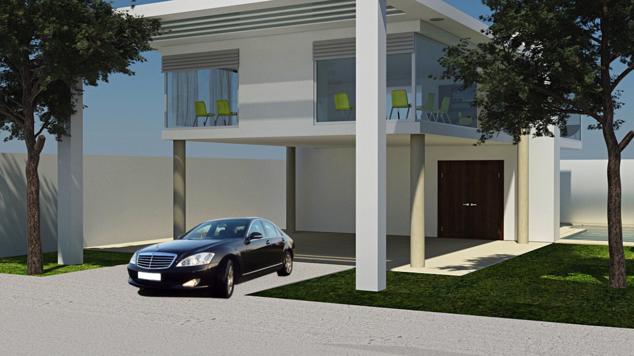 Casa em 3d max mental ray imagem