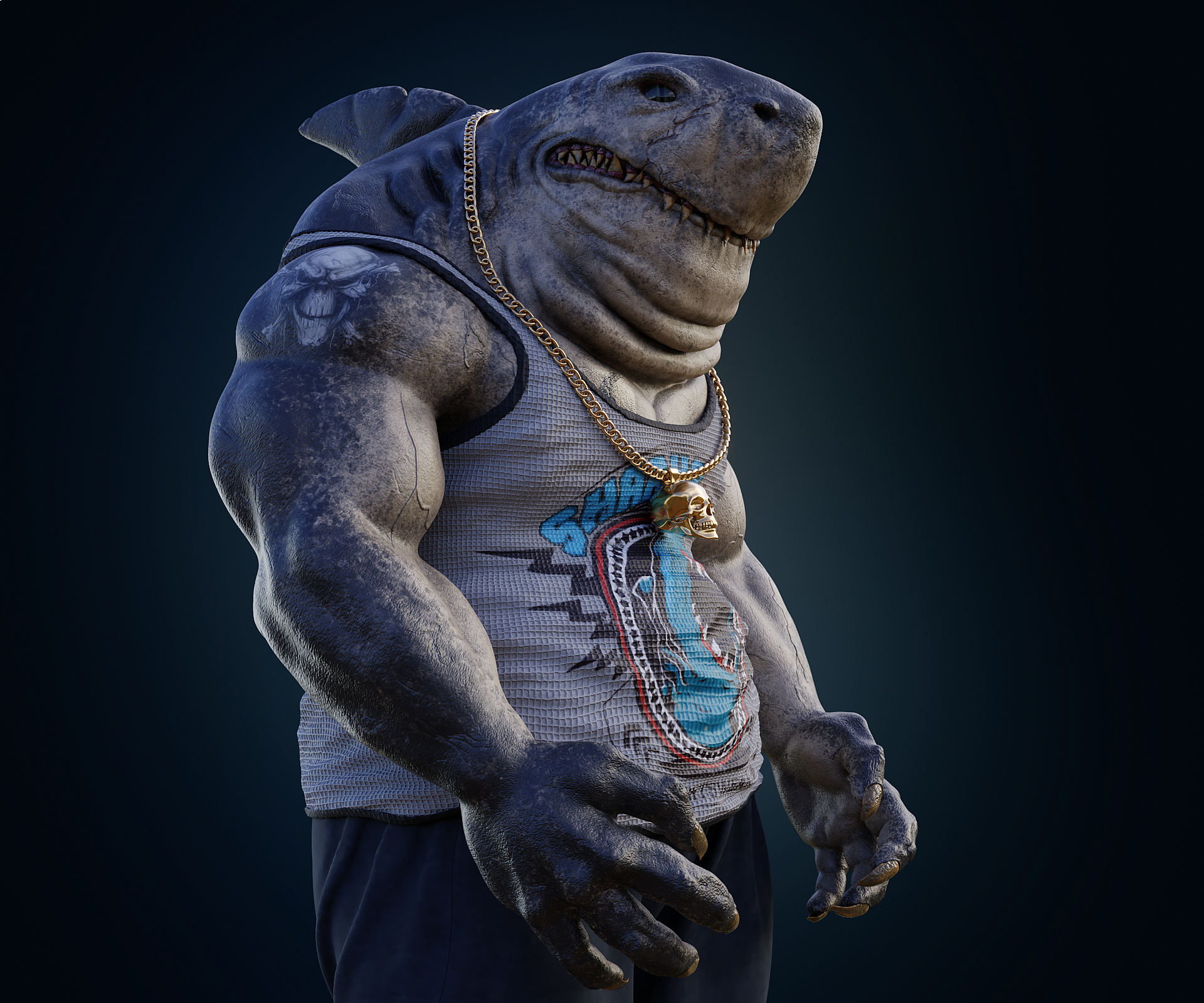 King Shark в Blender cycles render зображення