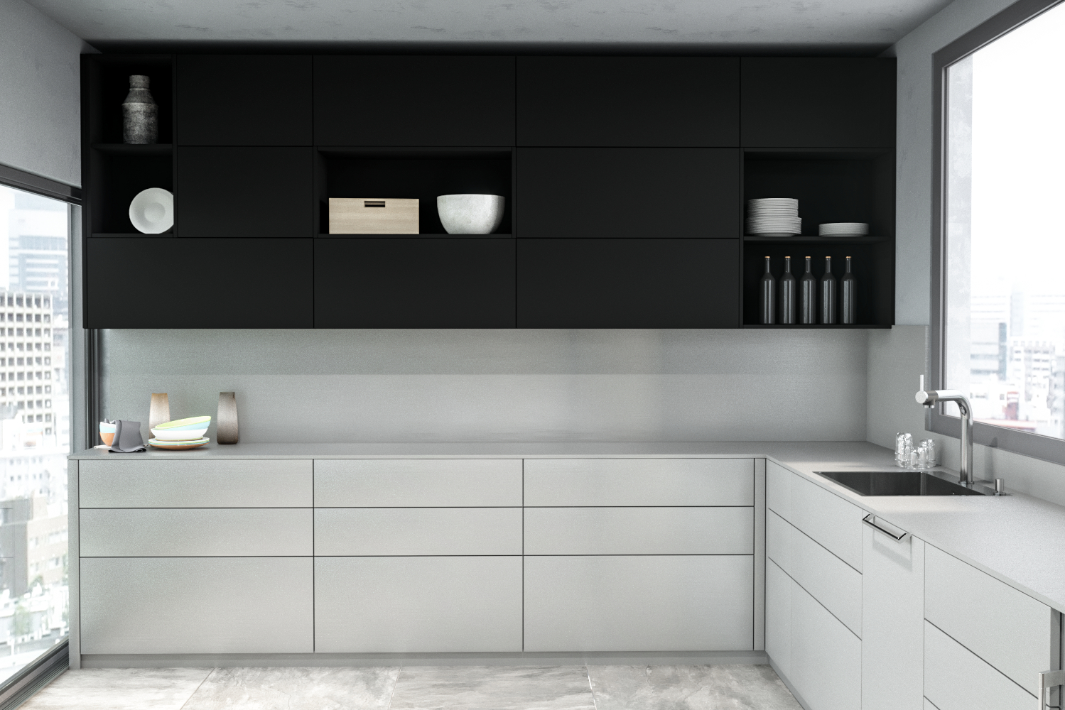 Cucina in 3d max corona render immagine