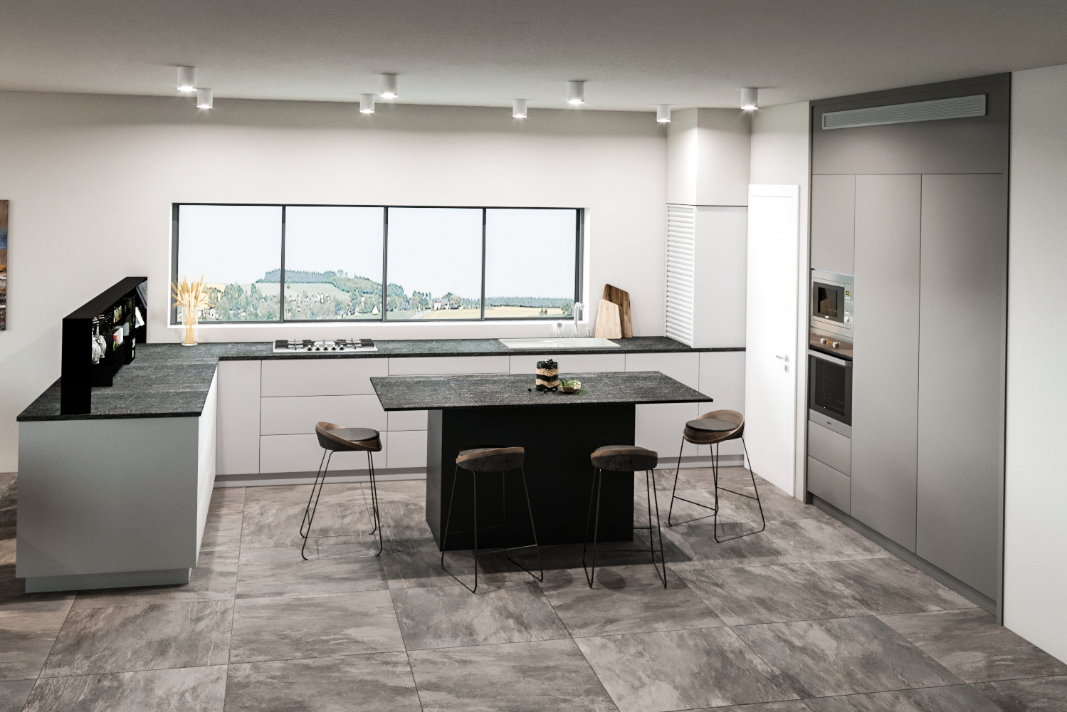 Visualização da cozinha alemã Eggersmann em 3d max corona render imagem