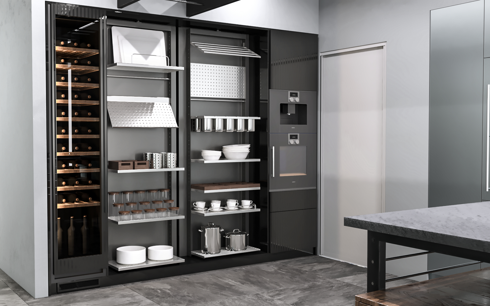 Eggersmann Works Kitchen Visualization in 3d max corona render image