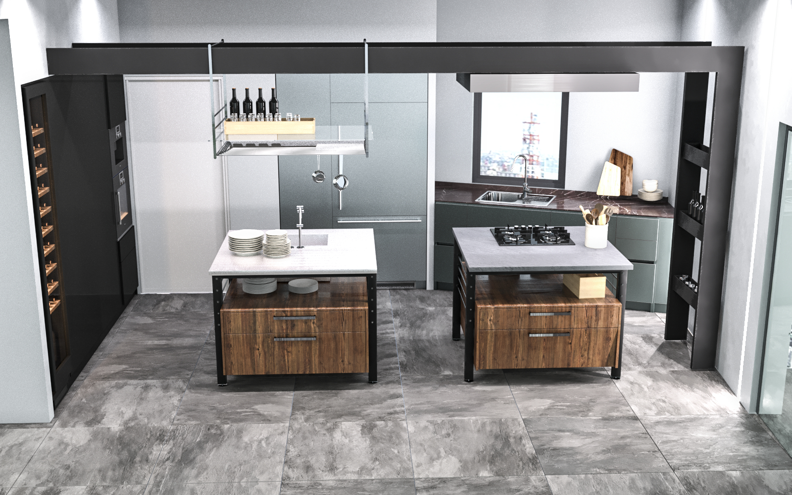 Eggersmann Works Kitchen Visualization in 3d max corona render image