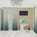 The concept of "sea surf" in the interior of a bedroom in 3d max mental ray image