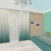 The concept of "sea surf" in the interior of a bedroom in 3d max mental ray image