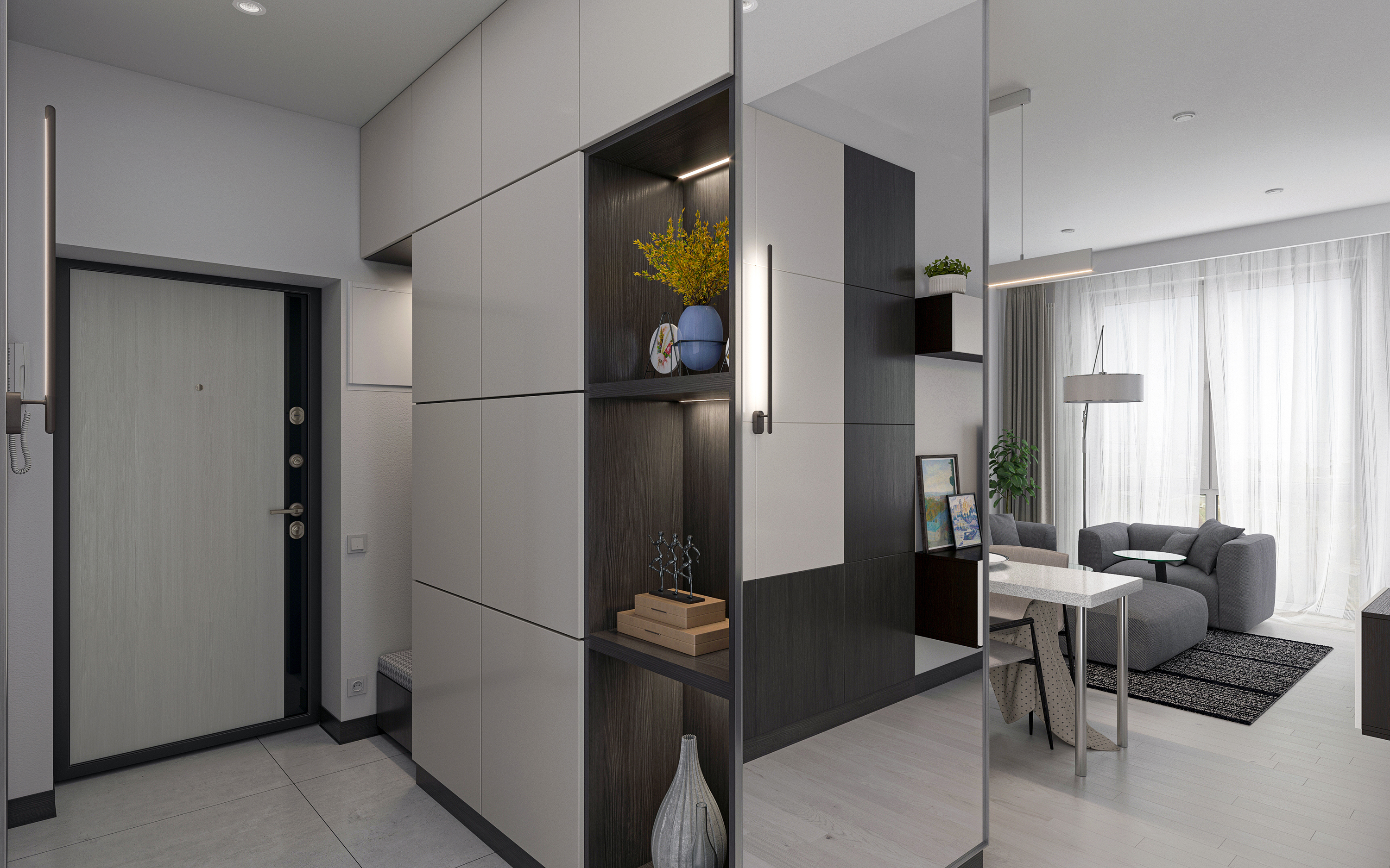 Dreizimmerwohnung S64 in 3d max corona render Bild