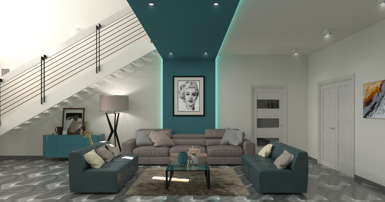 imagen de viven en una casa de campo en 3d max corona render