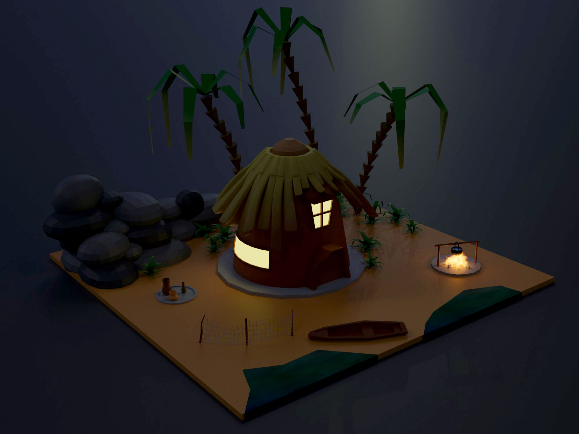 Island Shore в Blender cycles render изображение