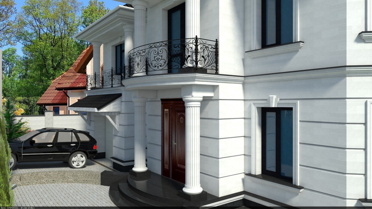 Façade en pierre calcaire dans 3d max vray image