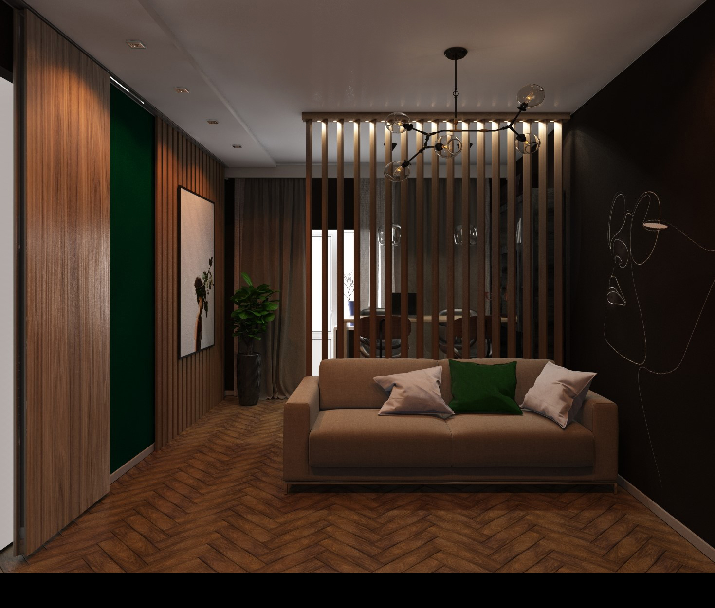 Innenraum Wohnzimmer in 3d max vray 3.0 Bild