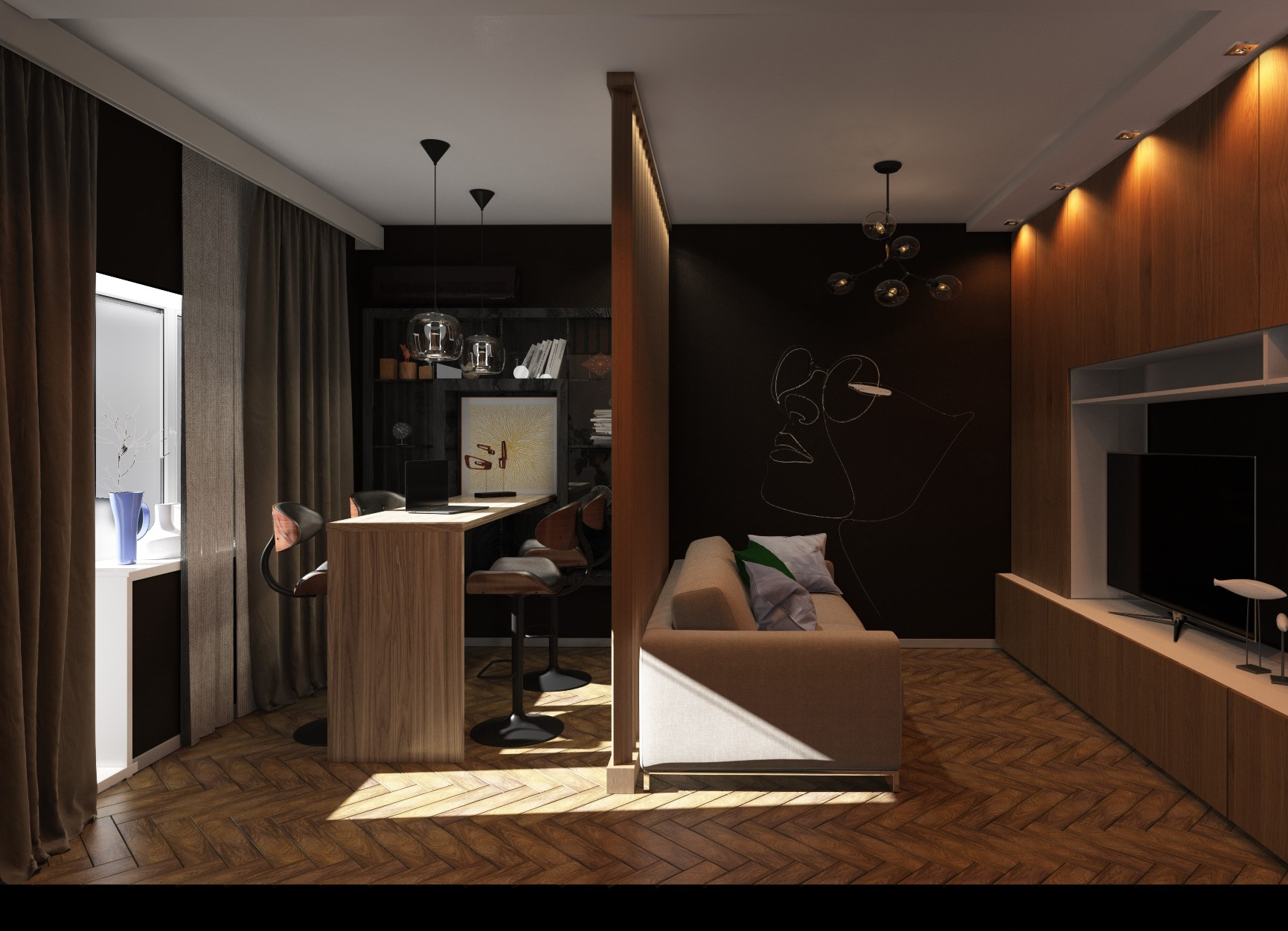 Salone interno in 3d max vray 3.0 immagine