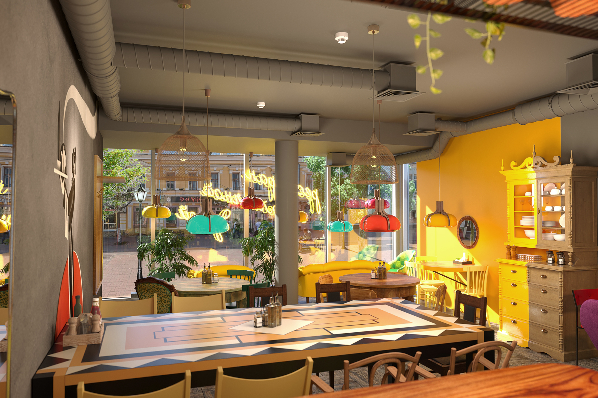 Visualization of a restaurant in Tver in 3d max corona render image