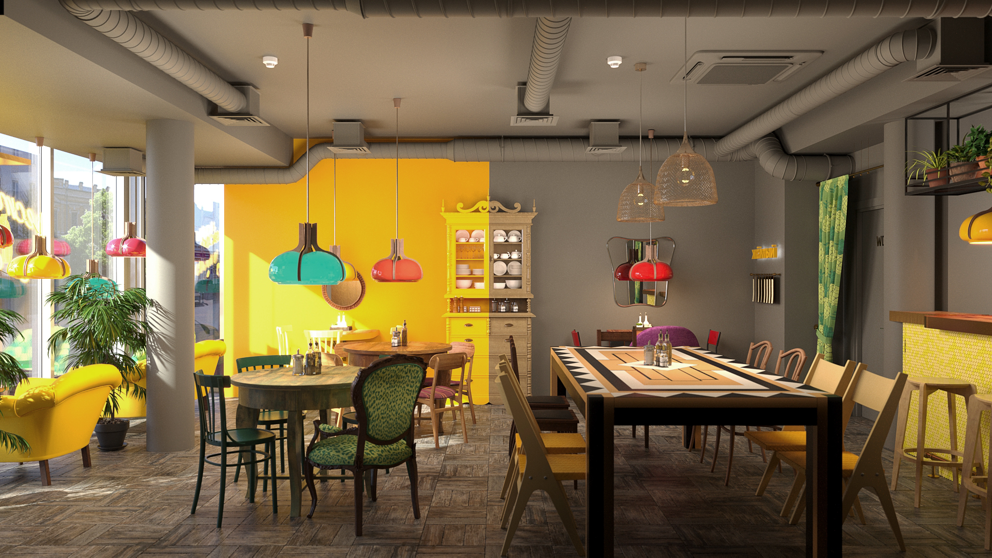 Visualisation d'un restaurant à Tver dans 3d max corona render image