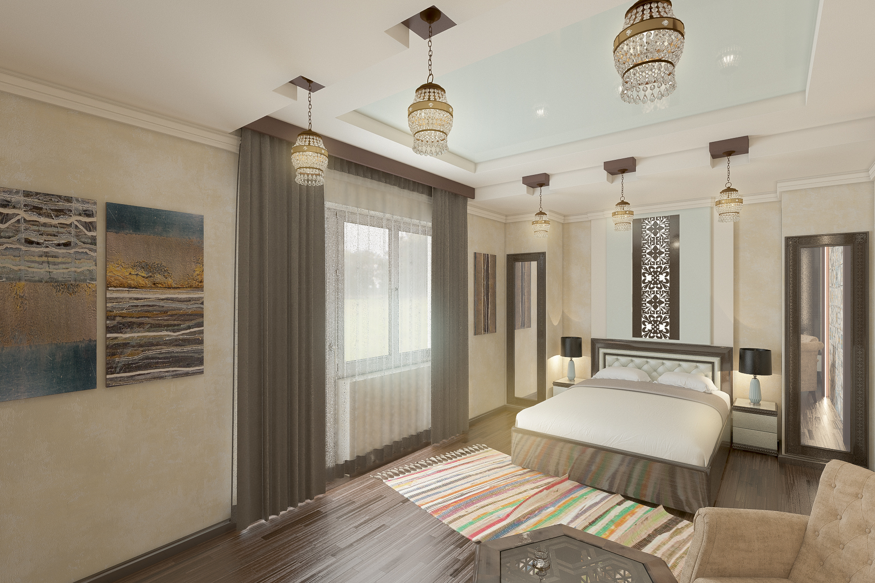 Yatak odası in 3d max vray 3.0 resim