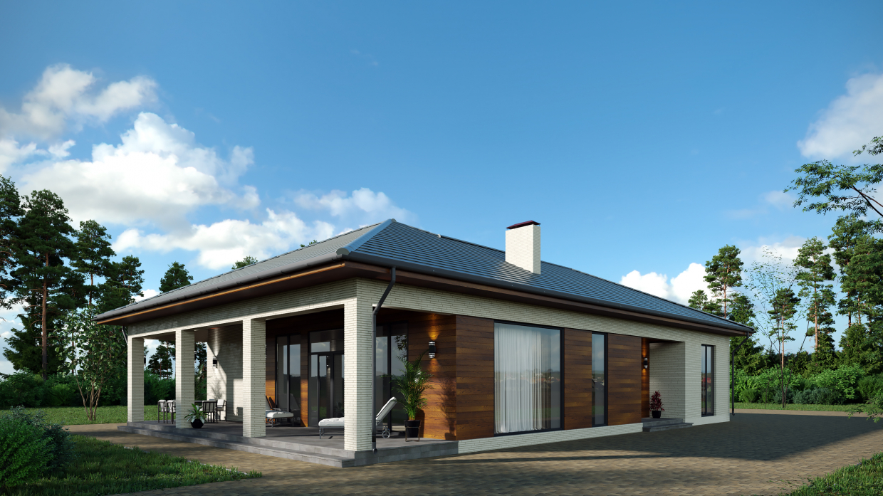 Guest House in 3d max corona render image