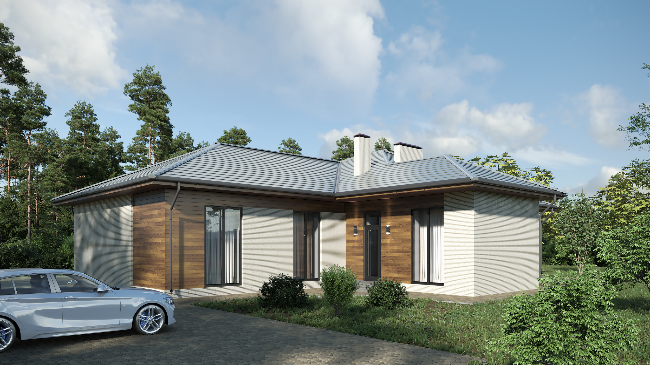 Casa de hóspedes em 3d max corona render imagem