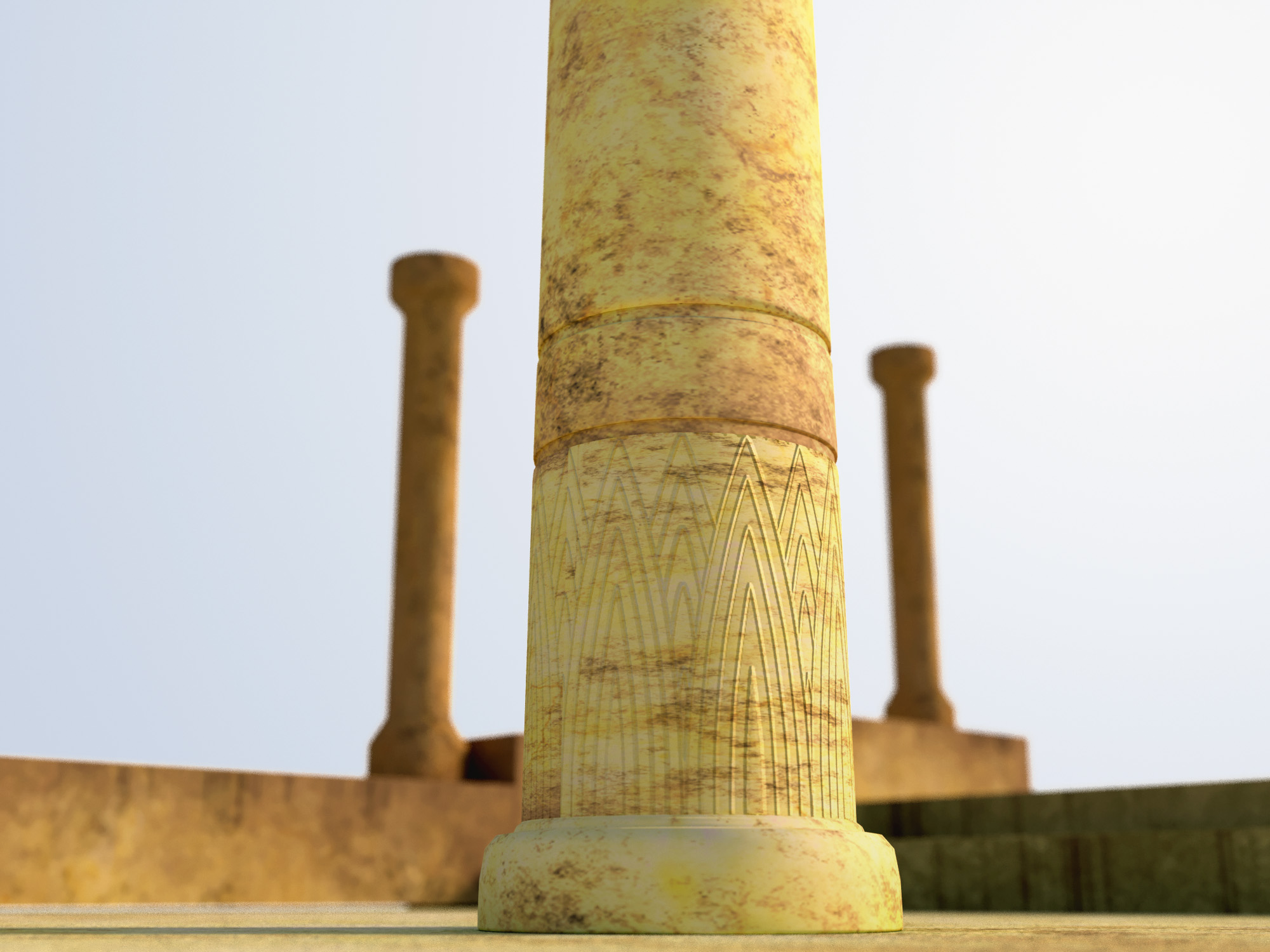 Colonne antique dans Blender corona render image