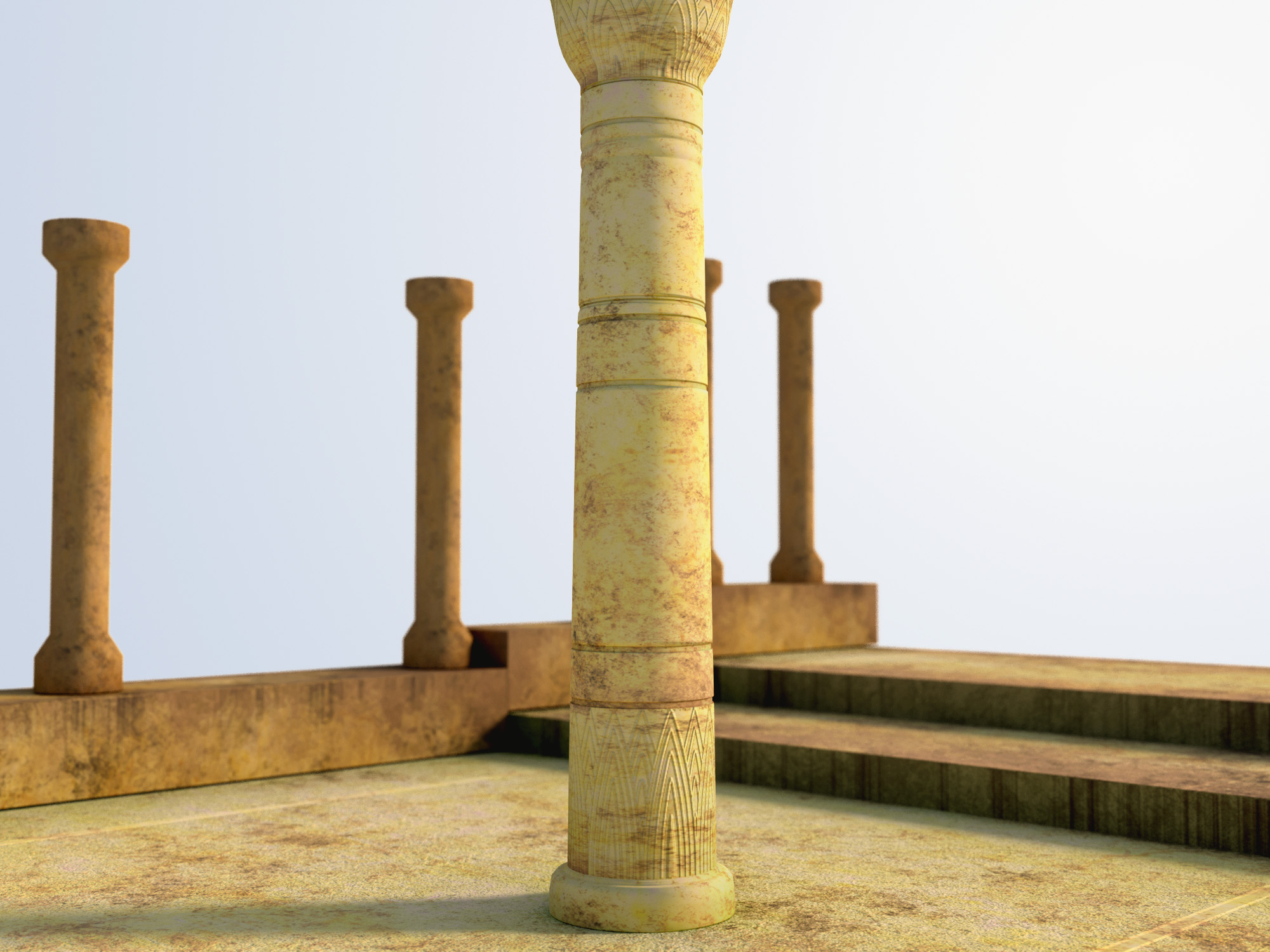 Colonne antique dans Blender corona render image