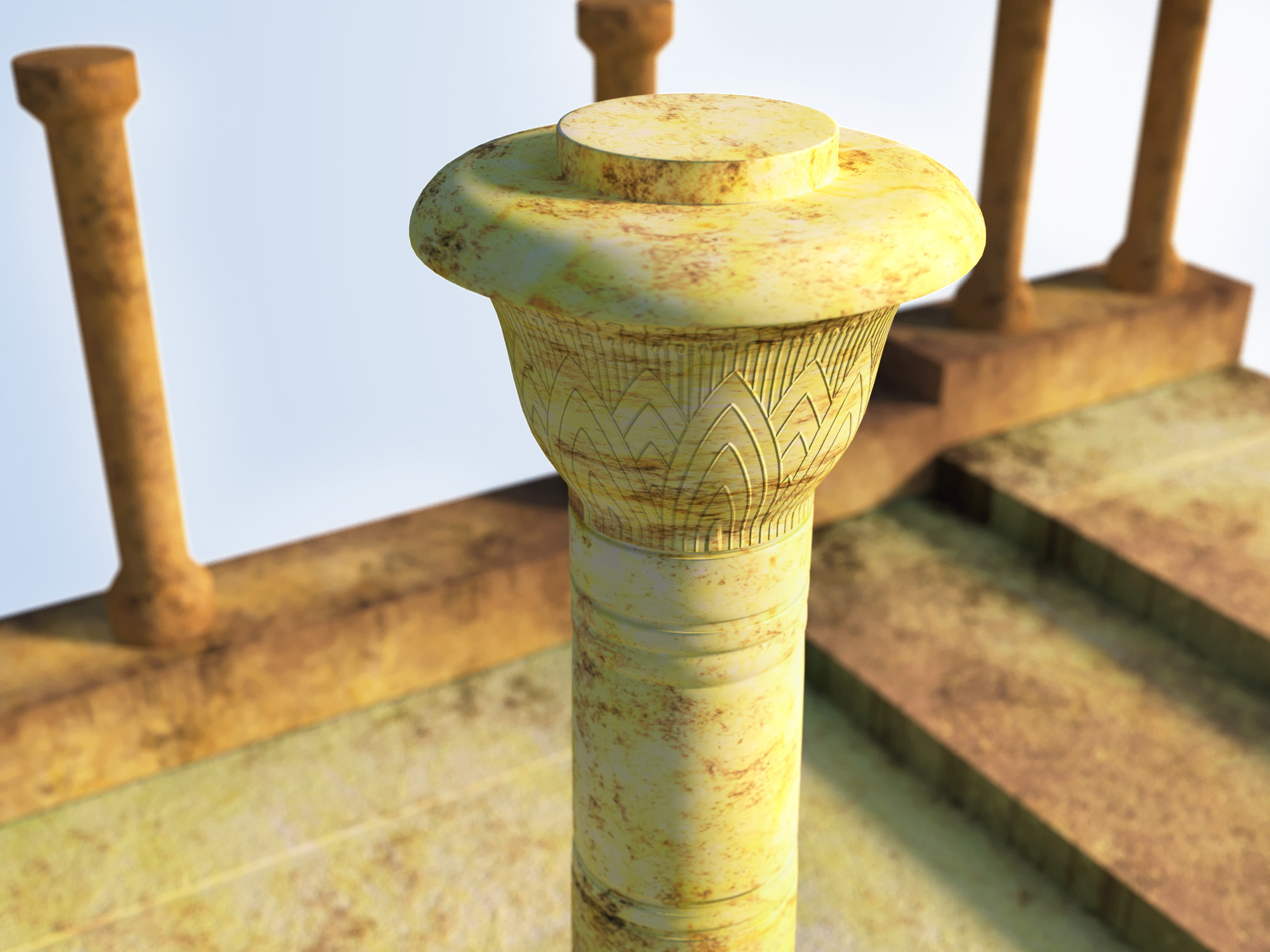 Colonne antique dans Blender corona render image