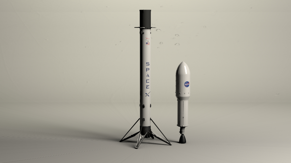 SpaceX Falcon9 in Cinema 4d Standard image