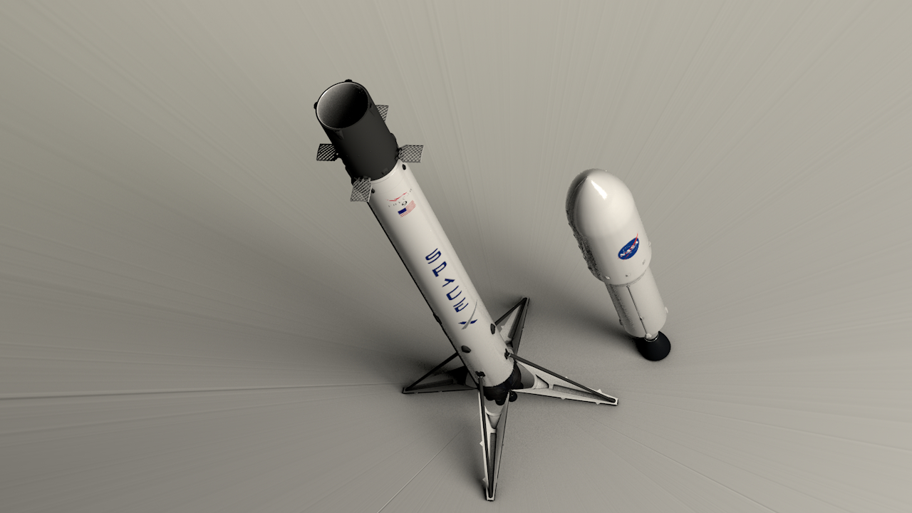 SpaceX Falcon9 в Cinema 4d Standard изображение