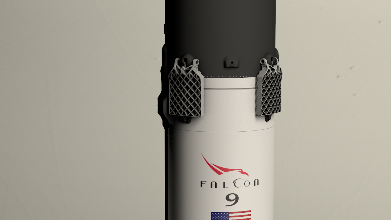 imagen de SpaceX Falcon9 en Cinema 4d Standard