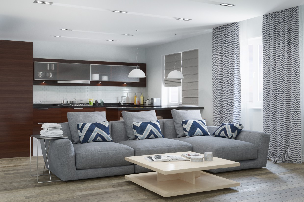 Living room in 3d max corona render image