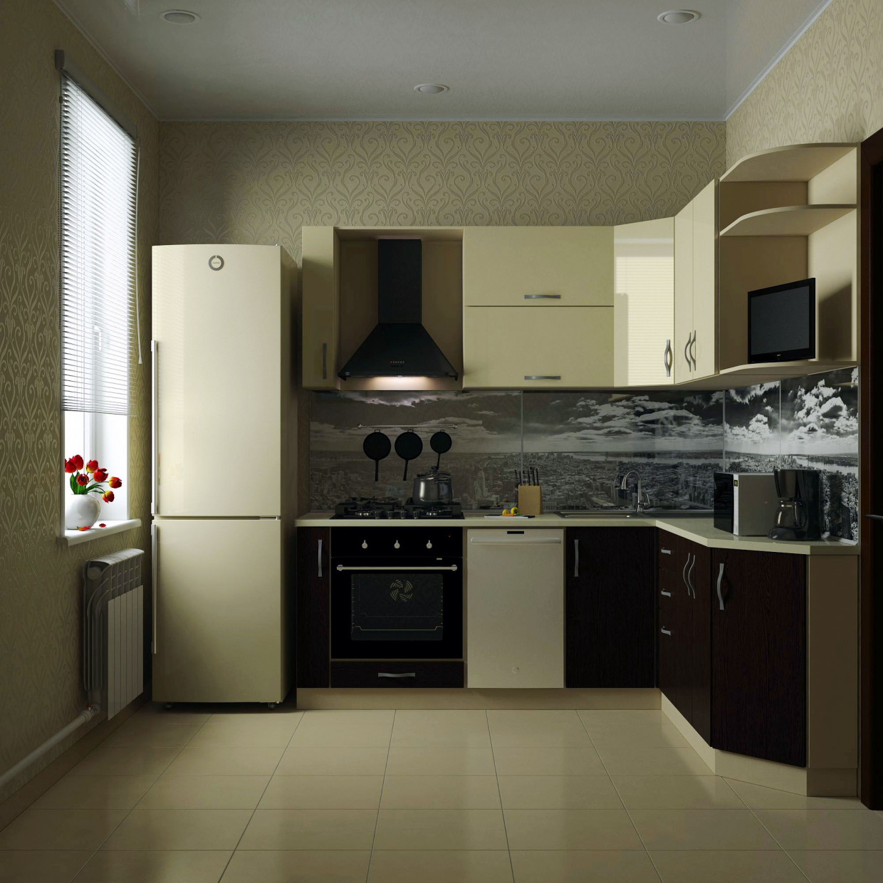 Cozinha em "hruschevke" em 3d max vray 2.0 imagem