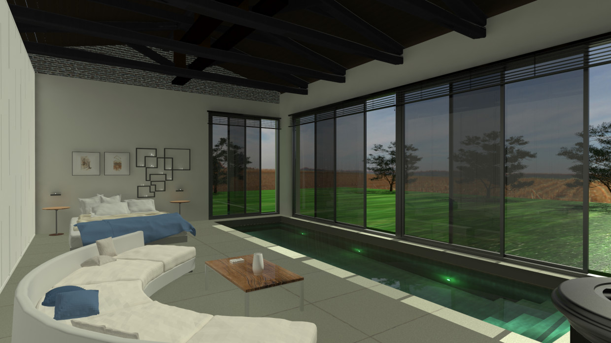 imagen de Casa de Campo parte dos plano extensión en 3d max mental ray