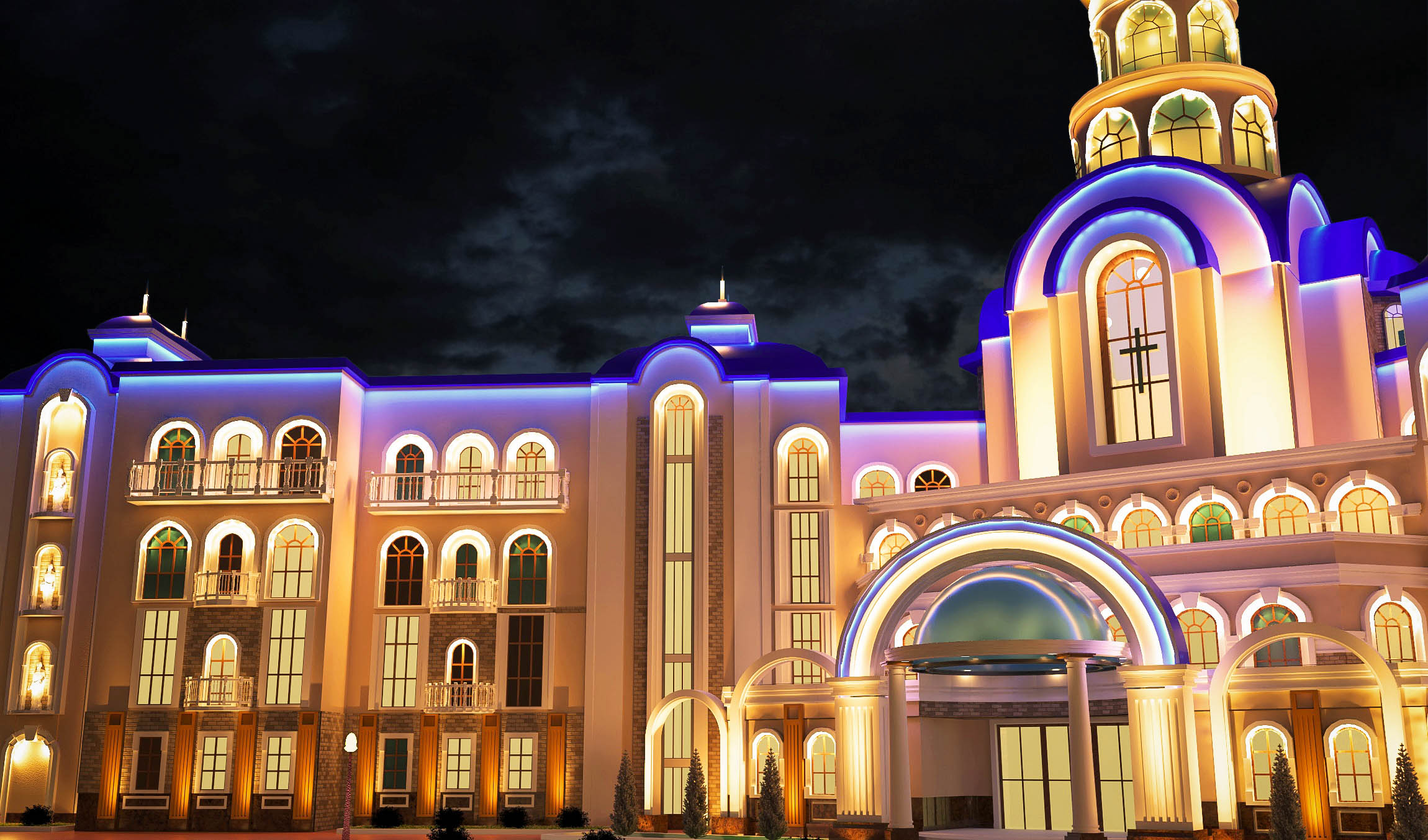 ODESSA CATHEDRAL SCHOOL (V-Ray) в 3d max vray 3.0 изображение