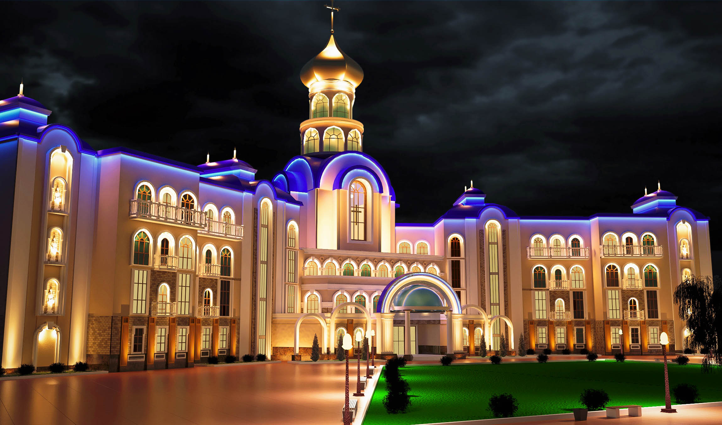 ODESSA CATHEDRAL SCHOOL (V-Ray) в 3d max vray 3.0 изображение