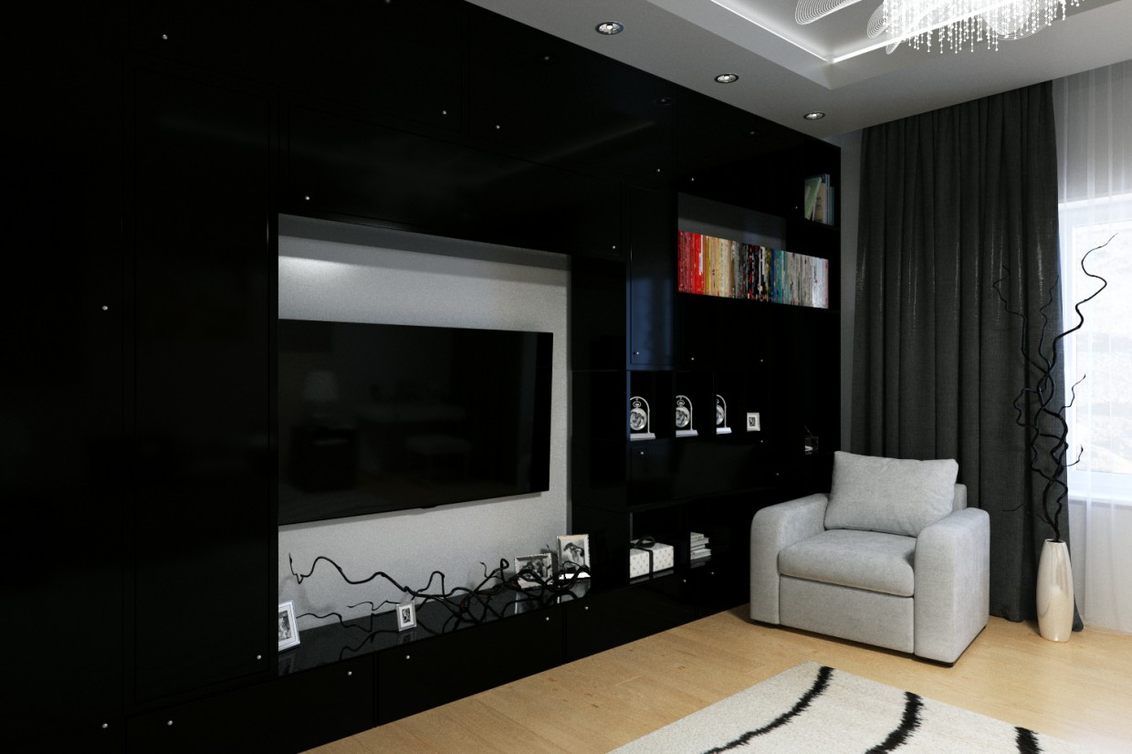 imagen de Dormitorio de estilo moderno en 3d max corona render