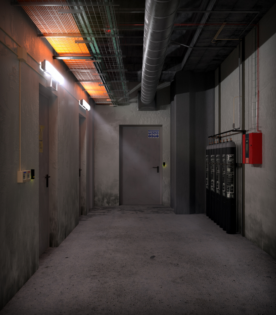 imagen de Pasillo Instalaciones en 3d max vray 5.0