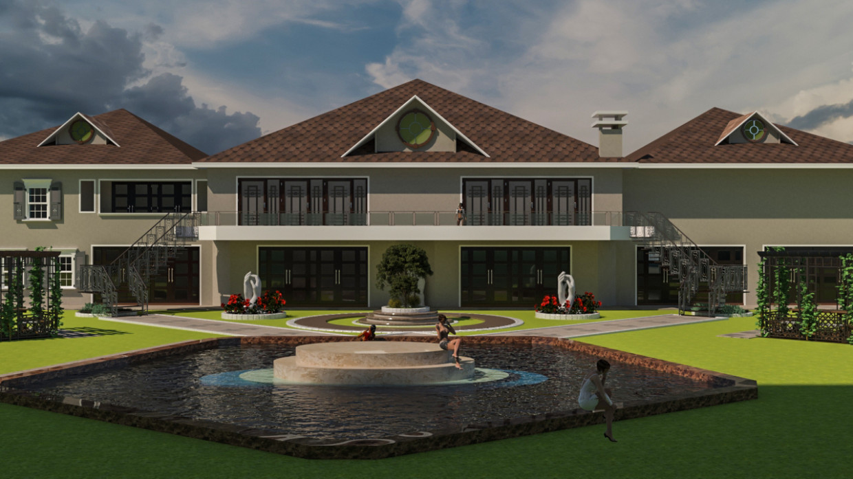 Rear facade in 3d max vray 3.0 image