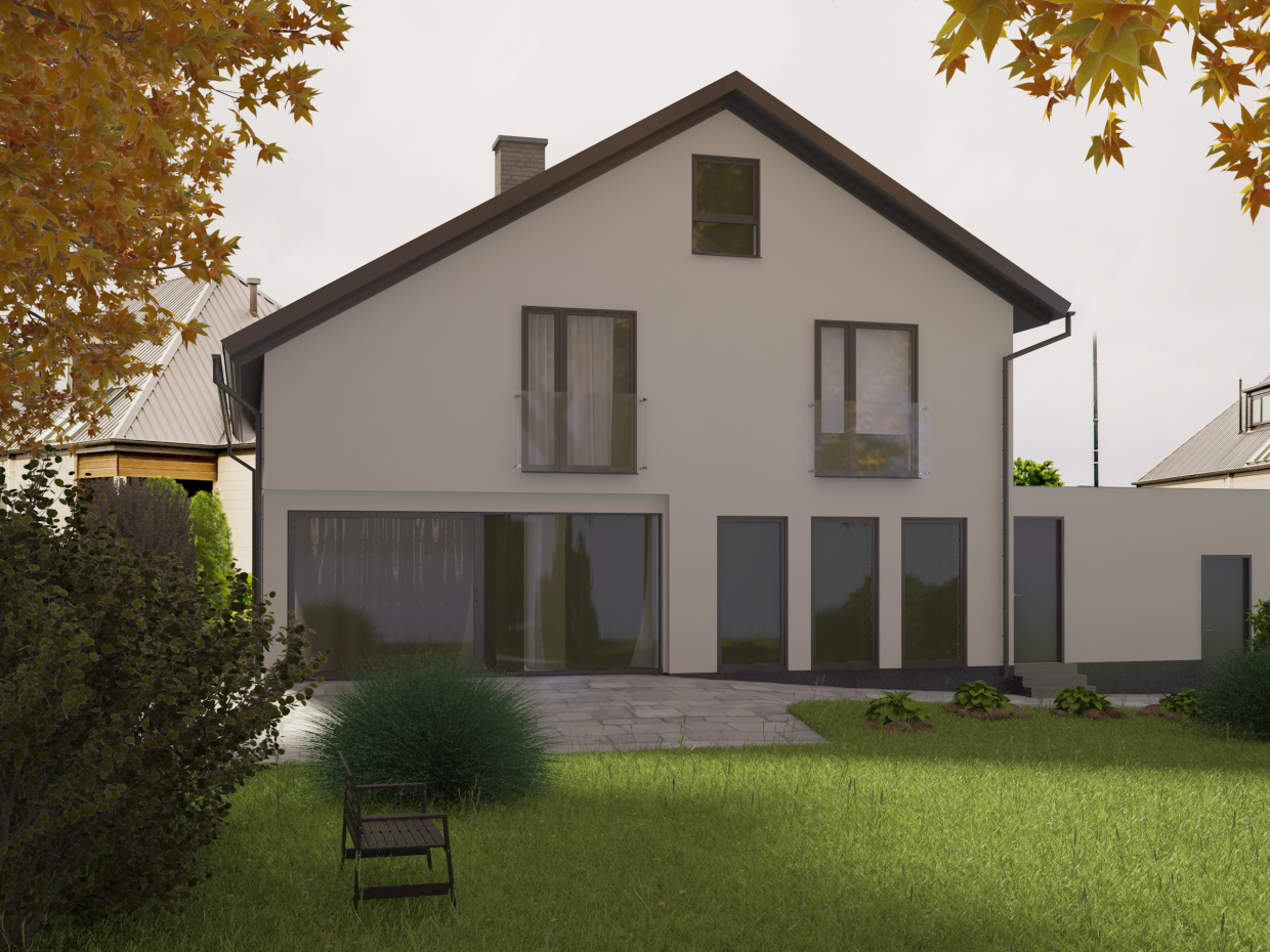 Casa grande em 3d max vray 3.0 imagem