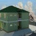 Casa con statue. Umore di inverno in 3d max vray immagine