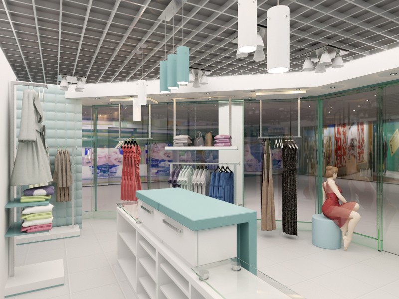 Magasin de vêtements dans 3d max vray image