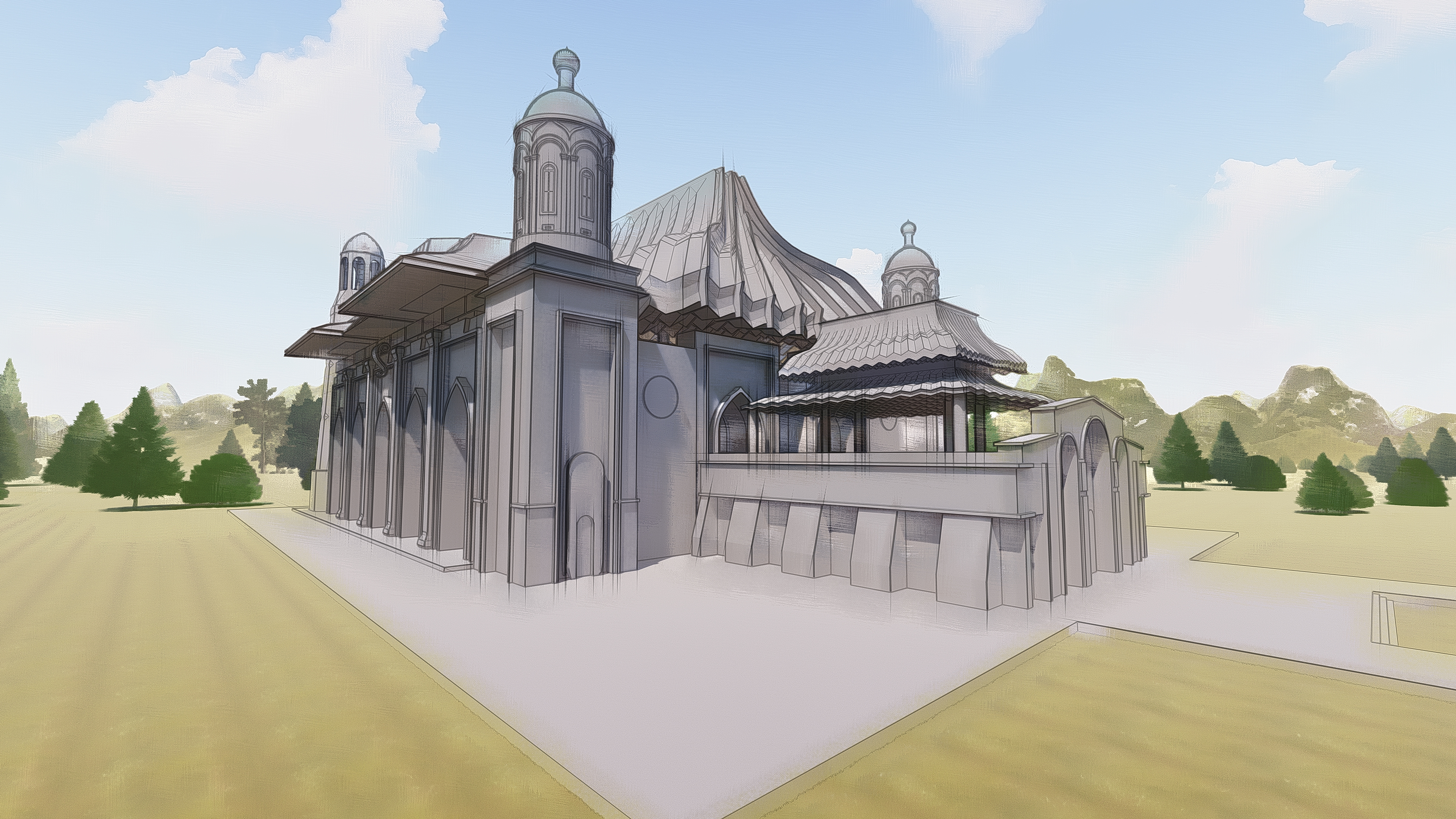 imagen de Templo de todas las religiones. Concepto 1. en Blender Other