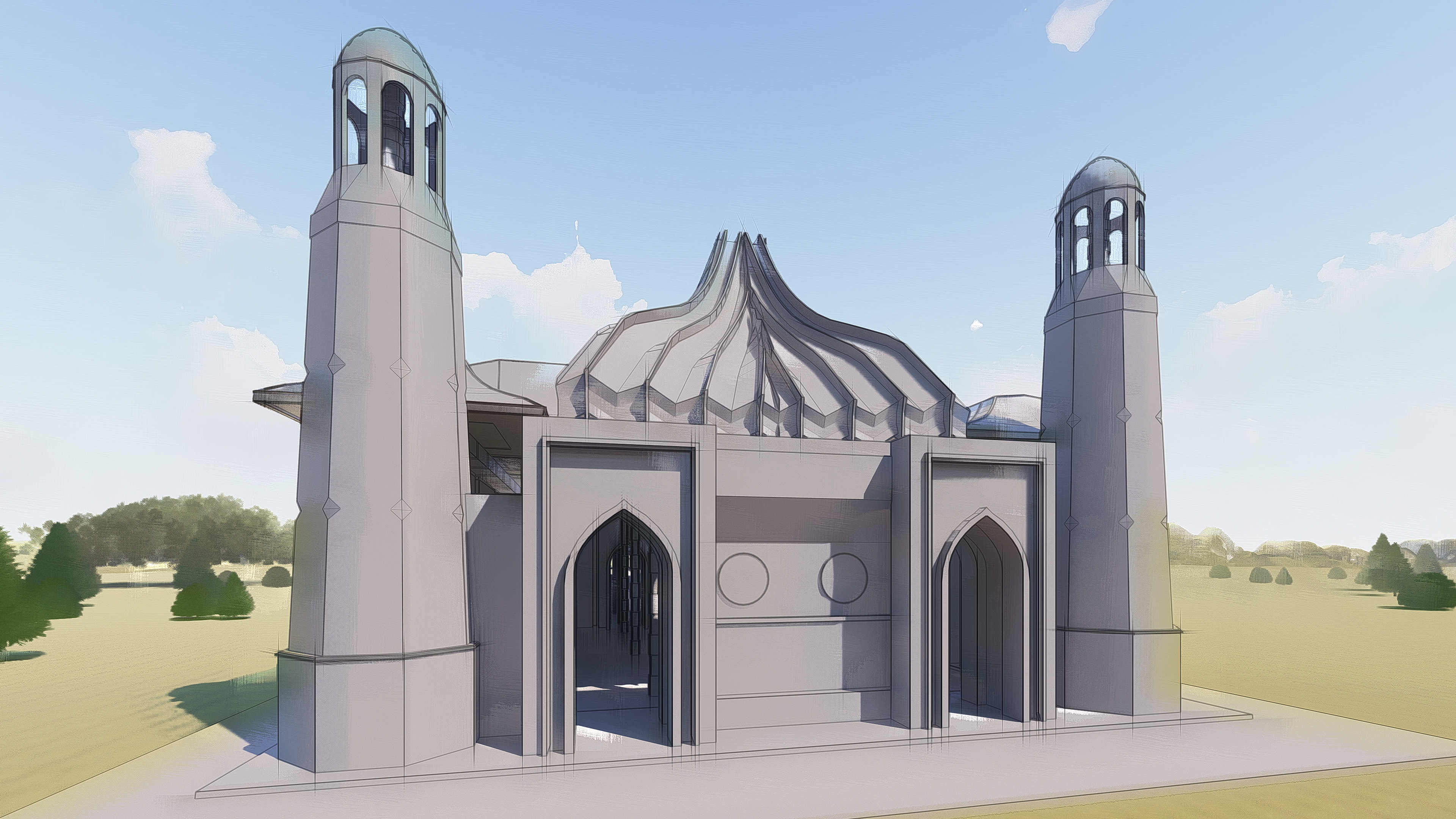 Templo de todas as religiões. Conceito 1. em Blender Other imagem